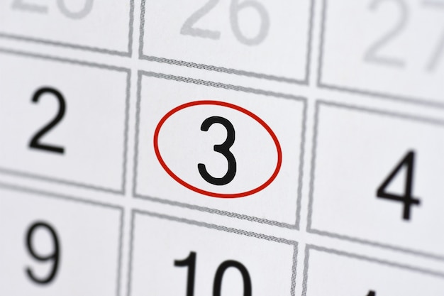 Planner calendar deadline day of the week on white paper 3