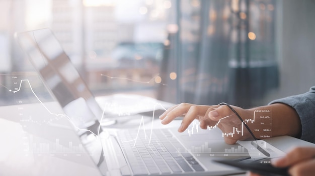 Planning en strategie aandelenmarkt bedrijfsgroei vooruitgang of succesconcept zakenman of handel