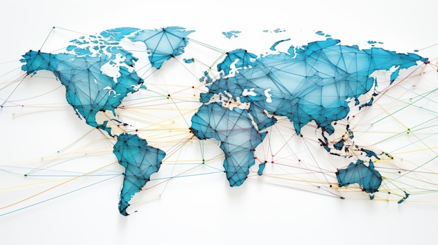 Photo planning international flight routes strategic navigation for airlinesai generated