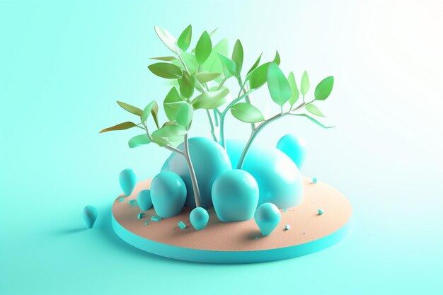 Фото plant 3d render icon illustration