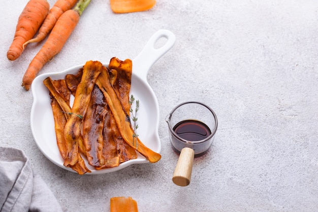 Plant based vegetarian bacon from carrot