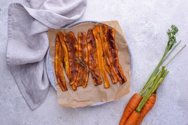 Plant based vegetarian bacon from carrot