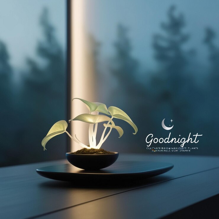 a plant in a bowl on a wooden table