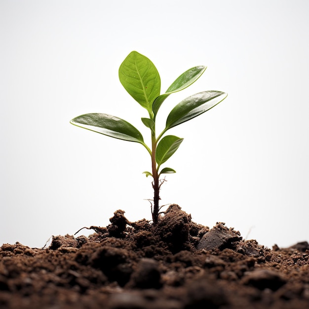 a plant coming out of the ground