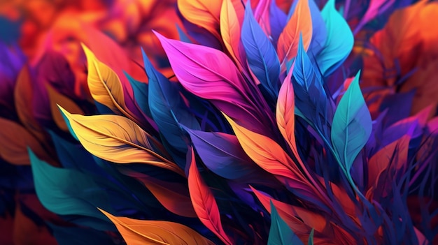 Plant featuring leaves in an array of vibrant colors Generative AI