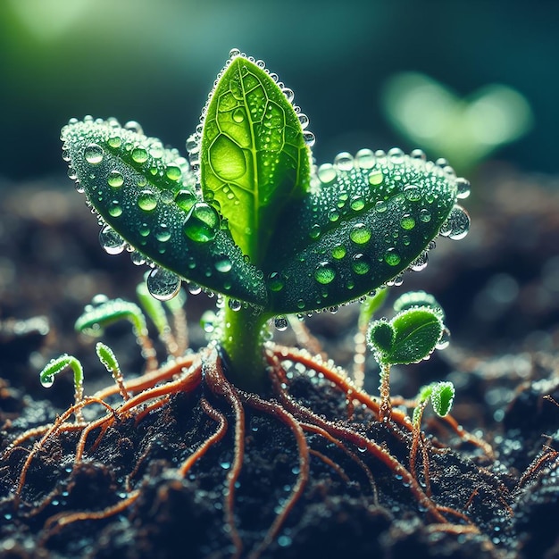 Plant groeit in de grond