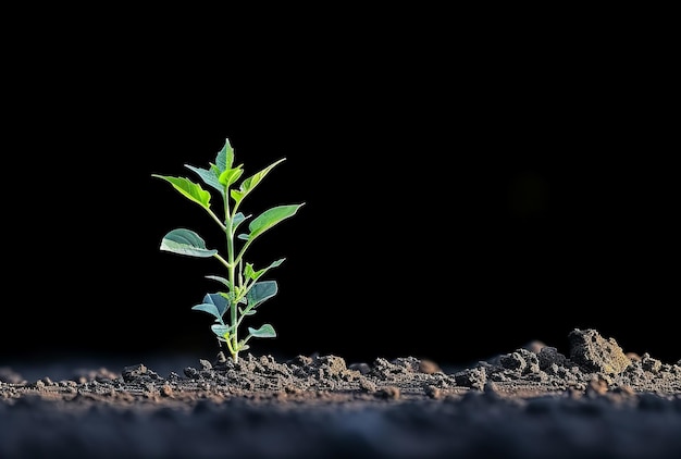 Foto plant groeit uit de grond