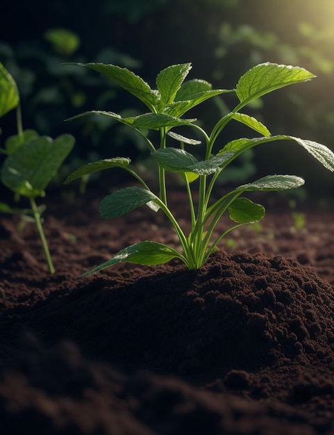 Plant growing in the ground wallpaper