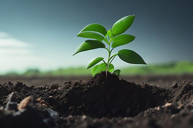 写真 土で育つ植物