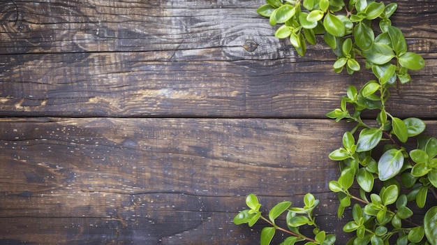 Plant Growing on Wooden Surface