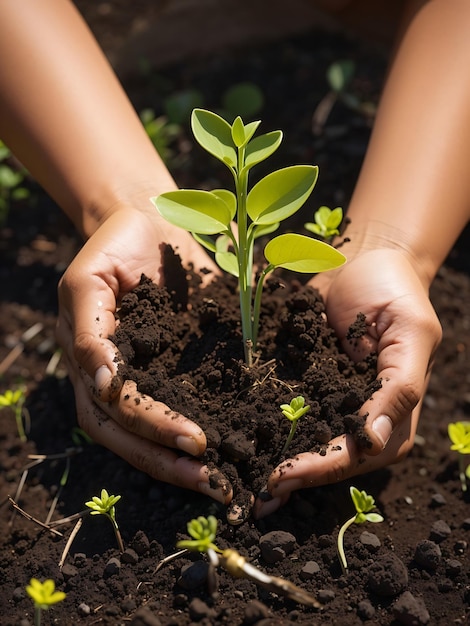 Plant growth on the soil