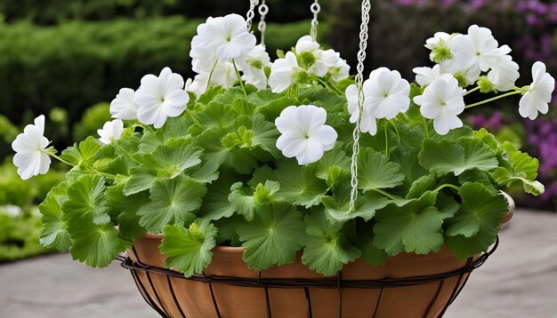 Photo a plant hanging from a chain with a chain hanging from it