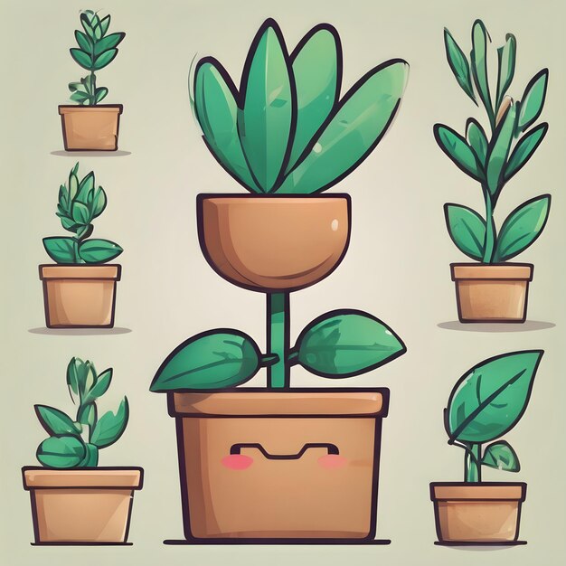 Photo plant icon cartoon background