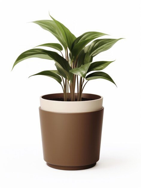 Plant in een pot op witte achtergrond