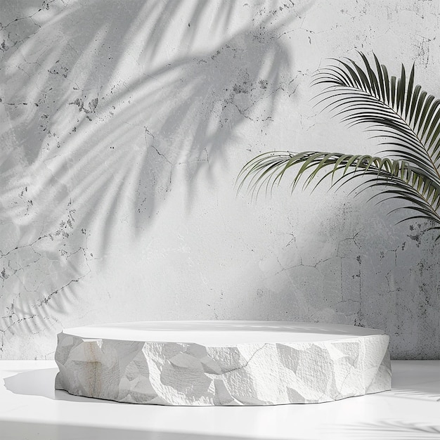 a plant is in front of a white table with a plant on it