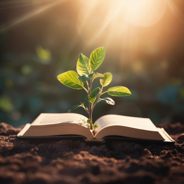 Plant komen uit het boek AI gegenereerd beeld