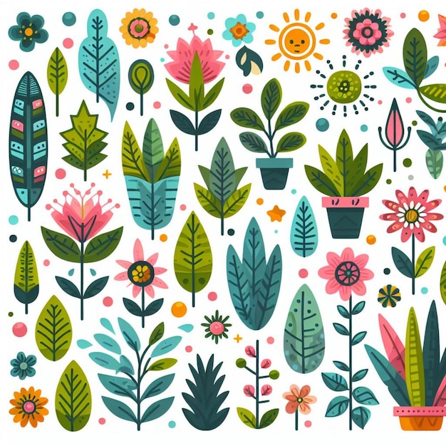 Photo plant patterns illustration