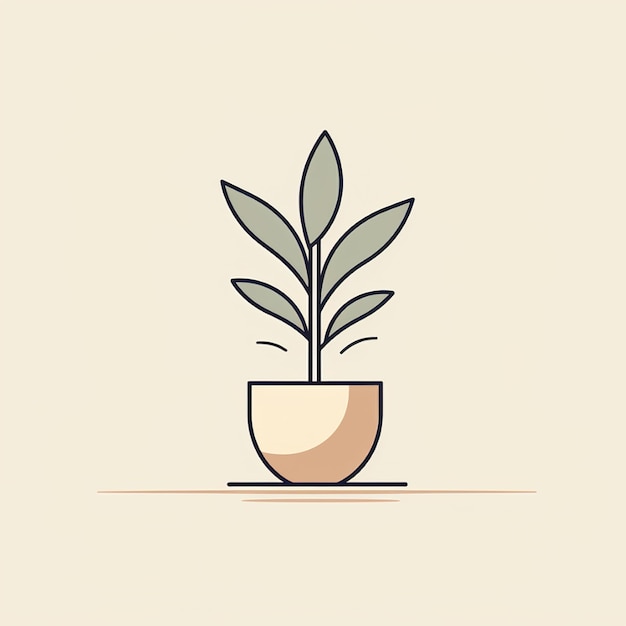 Photo a plant in a pot on a table