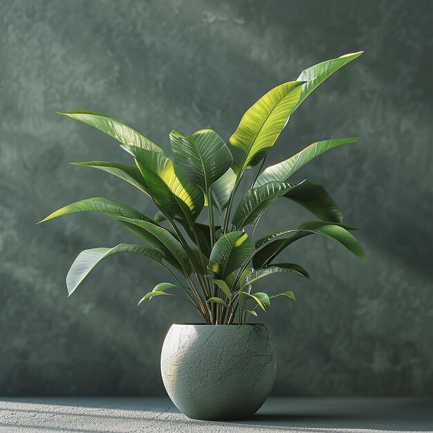 a plant in a pot that has the word  on it