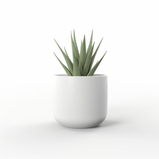 Photo plant in a pot on white background