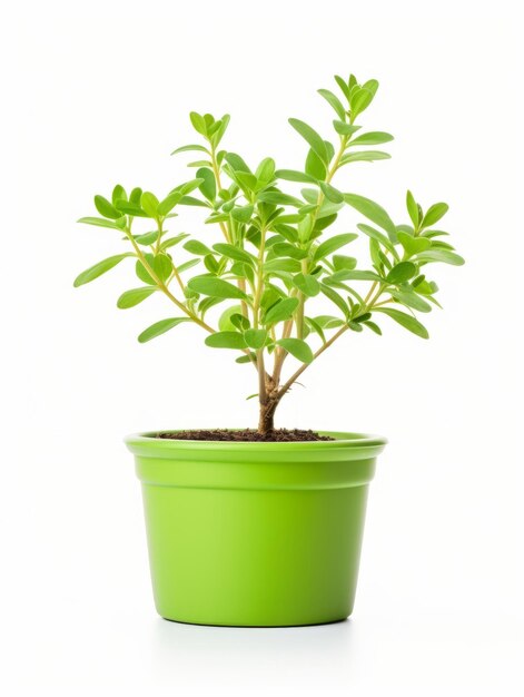 Plant in a pot on white background