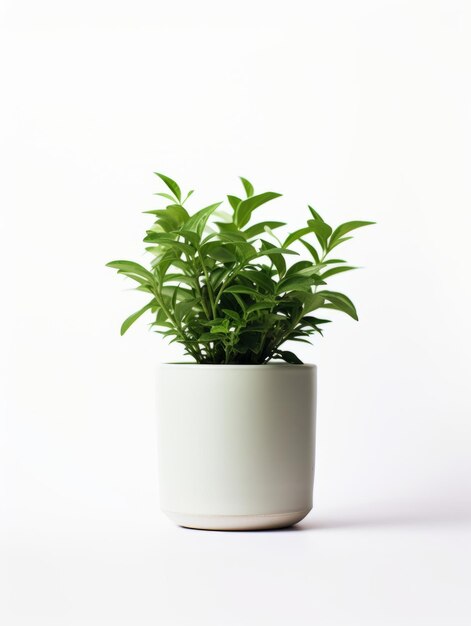Plant in a pot on white background