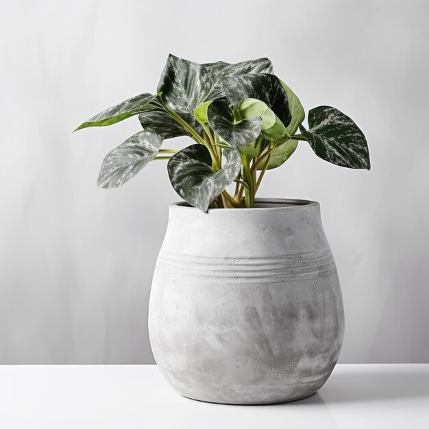 Plant in a pot on white background