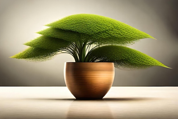 Растение в горшке с зеленым растением в нем