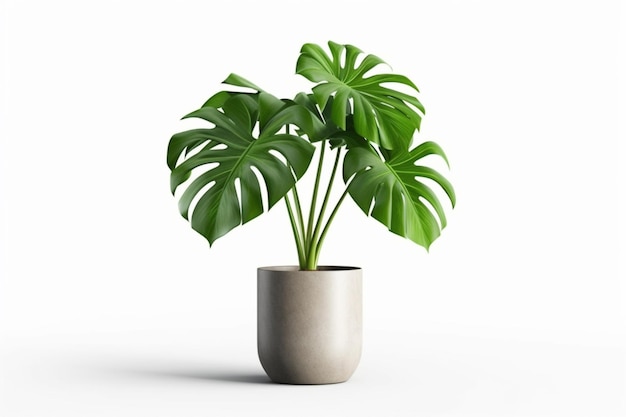 A plant in a pot with a large monster plant