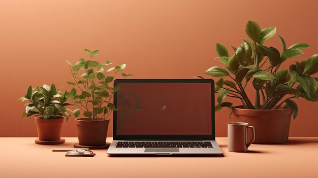 Plant powered productivity photo realistic illustration