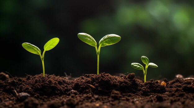 plant sprout in soil background agriculture image