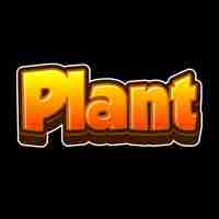 Photo plant text 3d orange black background photo jpg
