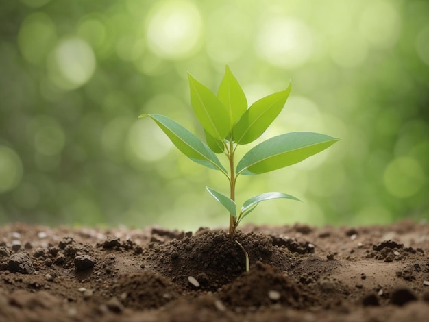 plant tree in neutral background CloseUp Of Fresh Green Plant