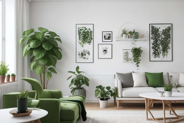 plant wall shelf and room background Generative AI