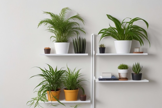 plant wall shelf and room background Generative AI