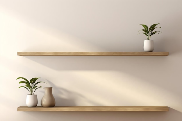 Plant wall shelf with blank space