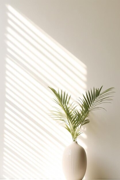 Photo a plant in a white pot is in front of a window