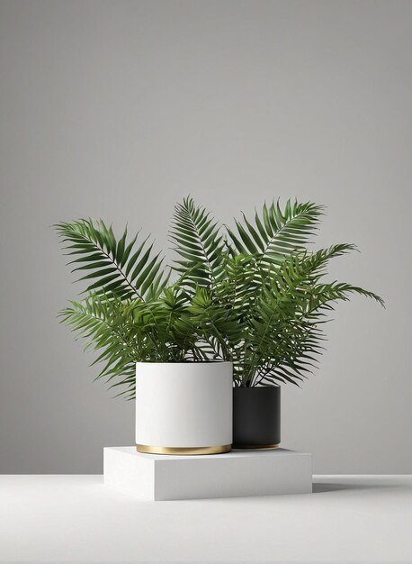 a plant in a white pot on a table