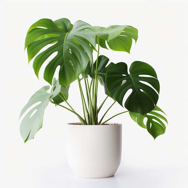 растение в белом горшке с зеленым растением в нем