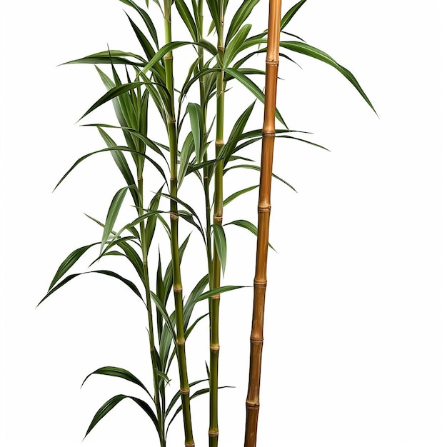 A plant with a bamboo stick that says'bamboo'on it