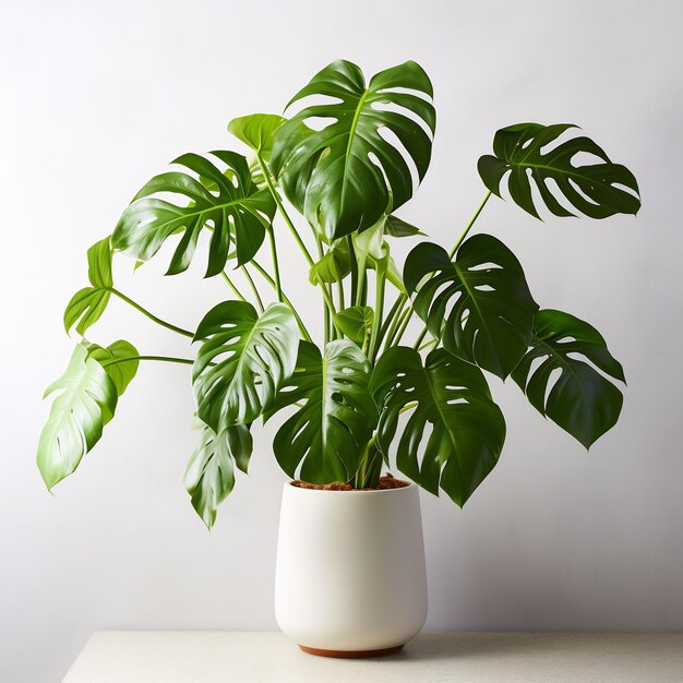 a plant with green leaves is sitting on a table