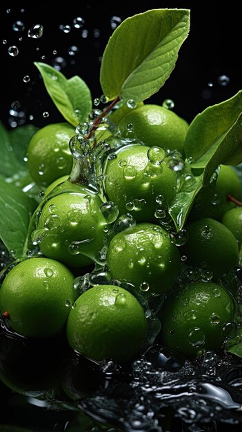 a plant with green leaves and water drops on it