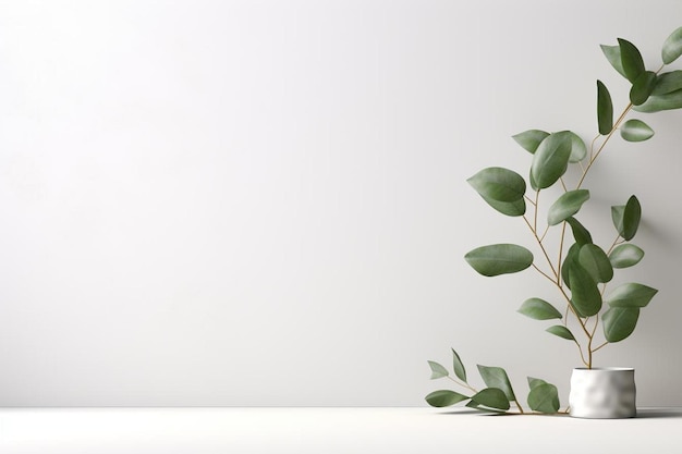 a plant with green leaves and a white background