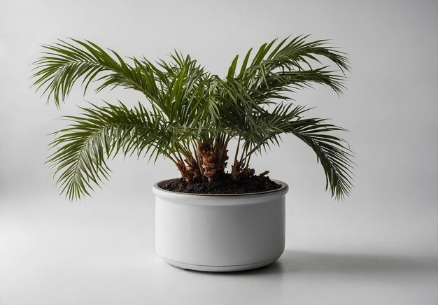 Photo a plant with green leaves in a white pot