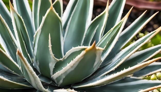a plant with a green top that says  agave