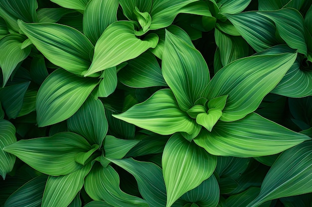 大きな緑の葉をたくさんつける植物