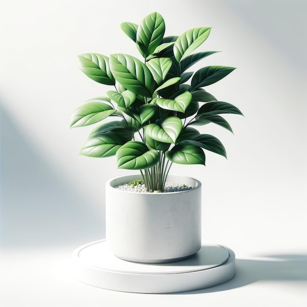 the plant with shadow of various plants on a pure white background