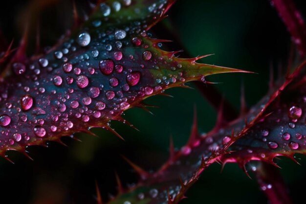 水滴が付いた植物