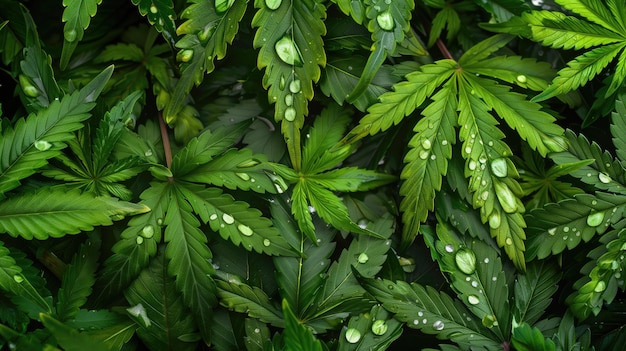 Photo a plant with water drops that have water drops on it