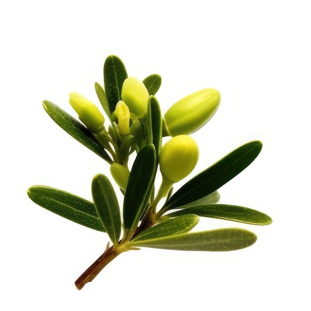 A plant with yellow buds and green buds.